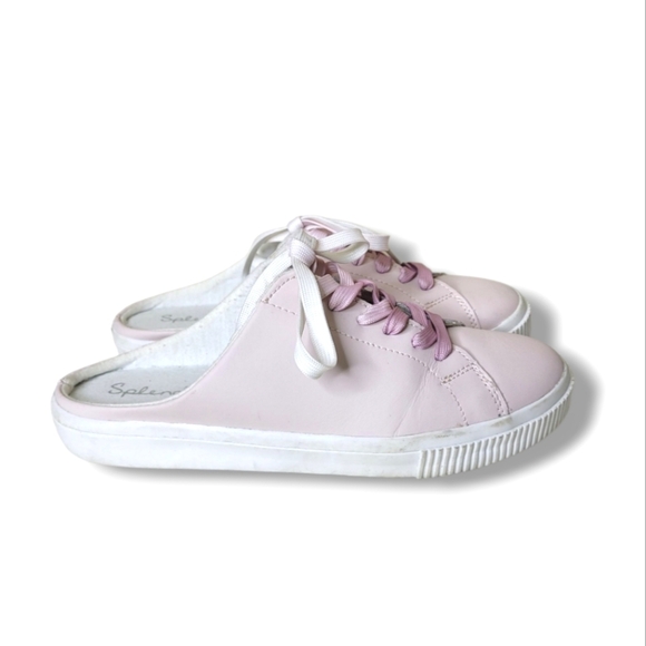 Splendid Lelia Sneaker Mules Blush Pink Slip On Backless Lace-Up Size 8 - Picture 1 of 9